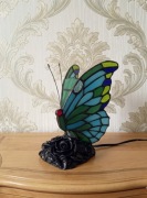 Stylowa Lampa Stołowa gabinetowa, styl TIFFANY. Motyl, witraż. Witrażowa. 