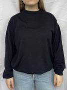 Wełniany granatowy sweter xxl 56