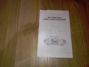 Radioodtwarzacz magnetofon kasetowy FM Instrukcja obsługi lata 90