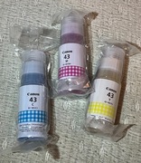 Tusz ORYGINALNY Canon ZESTAW trzech kolorów: GI-43<C> GI-43<M> GI-43<Y>