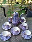 Serwis Mokka Espresso Kawa IZA złocony Chodzież PRL vintage lata 1960 