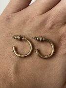 Małe grube złote okrągłe kolczyki kółka