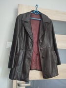 Skórzana brązowa kurtka damska vintage rozmiar 42