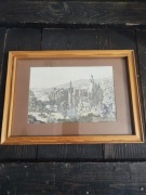 Stara reprodukcja Zamek Stein, Hartenstein,Saksonia