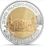5zl przedsprzedaż 6 monet z 3 folderami Zespół Palacowo-Parkowy w Kozłówce 