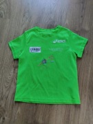 Asics sportowa zielona koszulka t-shirt 128
