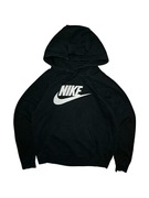 Czarna Bluza z kapturem Nike nadruk duże logo retro vintage y2k boxy