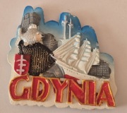 Magnes na lodówkę ceramiczny GDYNIA MORZE BAŁTYCKIE Trójmiasto (4K)
