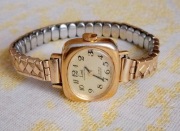 Vintage pozłacany zegarek damski Limit International 17 kamieni chodzi 