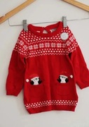 Primark nowy bawełniany świąteczny sweterek 68cm
