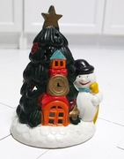 Świecznik choinka ceramiczny tealight bałwan świąteczny retro