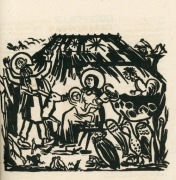 Tadeusz Makowski W STAJENCE drzeworyt oryginał 1925r