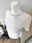 Bluzka biała z krótkim rękawem bawełniana – Moda Katalinski, rozmiar M