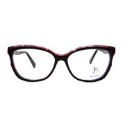 Oprawka Eva Minge czarne, duże okulary z czerwonym