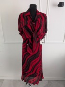 koszula z krótkim rękawem i spódnica do kostek na gumce, wiskoza, XL