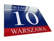 METALOWY numer domu budynku tabliczka adresowa 25x20 popularny warszawski O