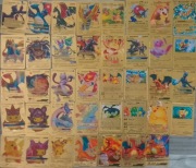 Zestaw 39 ZŁOTYCH METALOWYCH Kart Pokemon Kolekcjonerskich