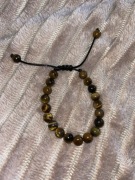 Bransoletka z kamieni oko tygrysa 8mm z regulowaniem męska