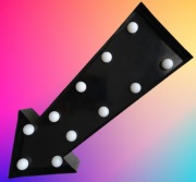 METALOWA DEKORACJA - OZDOBA LED - STRZAŁKA - CZARNA