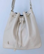 Skórzana torebka Wojewodzic worek skóra szara