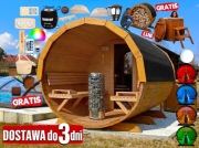 SAUNA Ogrodowa 300cm + PRZEBIERALNIA + OKNO 100% +GRATIS Beczka 500L Wycena