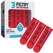 ZESTAW 3 filtry do butelki filtrującej Dafi SOFT i SOLID CZERWONE
