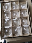 Bombki PRL – przezroczyste dmuchane, złote zdobienia – 40 szt. – unikat