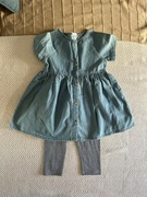 Zestaw H&M (sukienka jeansowa, getry) 80 cm