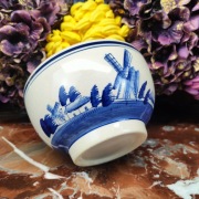 Ręcznie malowana solidna miseczka - Wiatraki i Łódki - Delft Blue #3