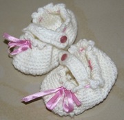 Buciki, białe, na chrzest