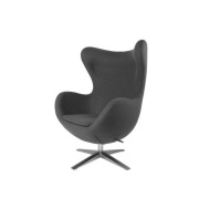 Fotel Jajo tkanina szara