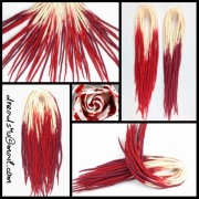 Wełniane dredloki- krwawa róża- set 30sztuk DE