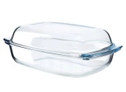 NACZYNIE ŻAROODPORNE 5L Z POKRYWĄ DO ZAPIEKANIA PROSTOKĄTNE SZKLANE DUŻE