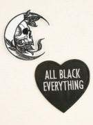 NAKLEJKA NASZYWKA ŁATKA CZASZKA KSIĘŻYC SERCE 2 SZTUKI