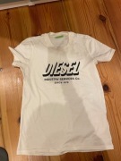 Diesel kremowa koszulka tshirt z nadrukiem print