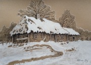 WIKTOR ZIN - WIEJSKA CHATA ZIMĄ