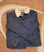 Dżinsowa kurtka z ciepłym futerkiem GAP DENIM - NOWA Z METKĄ 14-16lat