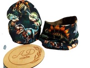 Komplet czapka komin bawełniany Dinozaury Tirex 