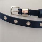 **granatowy wąski PASEK do sukienki 94 x 1,5 cm