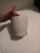 Doniczka ceramiczna z podstawką 