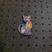 Pin metalowy przypinka witrażowy Kotek