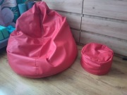 Puf czerwony duży i mały 