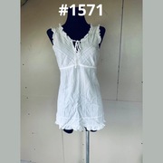 Bluzka S/36 bez rękawów lniana wiązanie na dekolcie