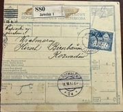 1910 Jaroslau - Rozwadów karta paczkowa 