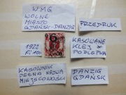 znaczki Fi 100 przedruk WMG 1922r. Herb DANZIG Wolne Miasto Rzesza PMW klej
