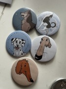 Przypinki pieski psy long face husky dalmatyńczyk Owczarek niemiecki pin