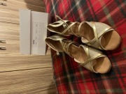 Złote , brokatowe, buty do tańca