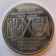 10 marek 1995 D Niemcy Wilhelm Conrad Röntgen   Srebro 0,625 waga 15,5