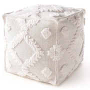 Bawełniana Pufa Benuta 100% bawełna Podnóżek kwadrat 50x50x50 cm BOHO romby