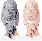 Ręcznik z mikrofibry do włosów turban szybkoschnący komplet 2 sztuki